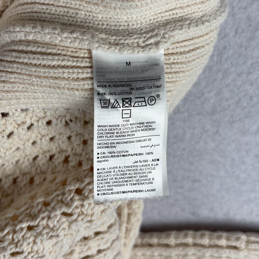 Old Navy Open-Stitch Crewneck Sweater Women's M Sea Salt Cream Normcore Oatmeal - Picture 9 of 10